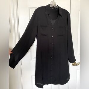 Express long sleeve black mini dress